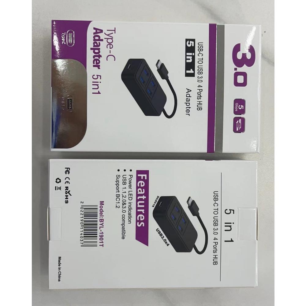 Adaptor Multiport Hub USB C 4 în 1 Tip C la HDMI USB 3 0 Port Ethernet pentru Laptop MacBook Pro Air