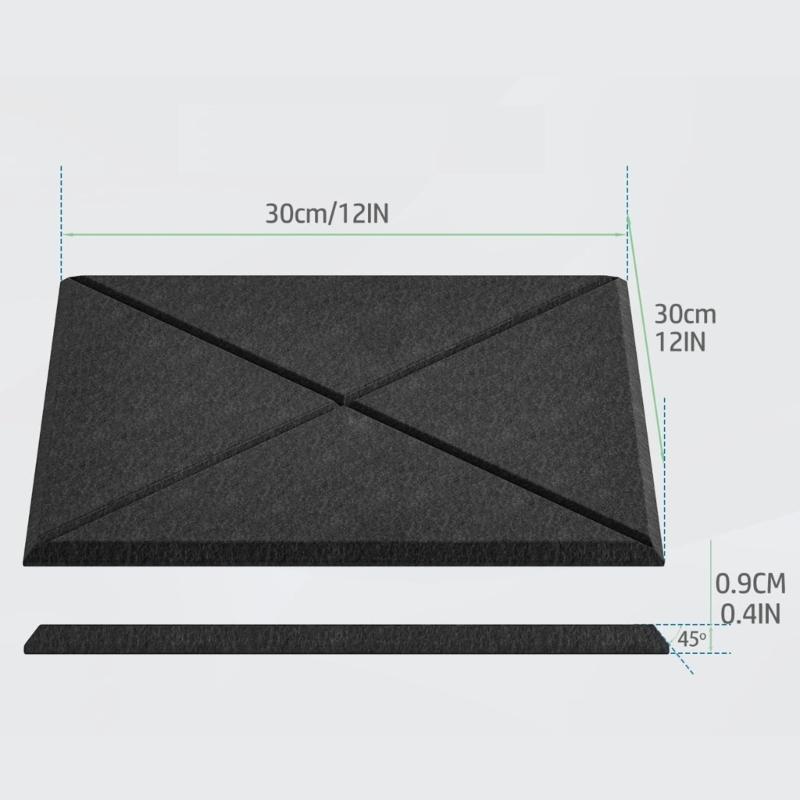 Pack of 12 Square Foam Panels Soundproof Wall Panels Acoustics Tiles Polyester Texture Perfect for Studios Home Wall