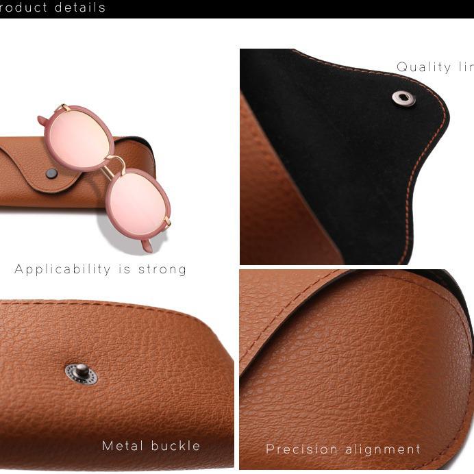 Grenzüberschreitendes druckfestes Oxford-Brillenetui, Litschi-Muster - Schwarz/Braun