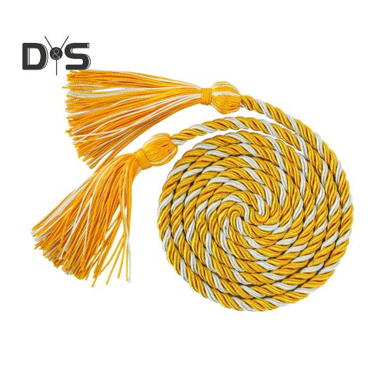 

Вешалка для почетной веревки для выпускного, толстая витая веревка с кисточкой, длина 1,7 м, цветная плотная вязка, бакалавр, магистр, почетная веревка для выпускного жёлтый