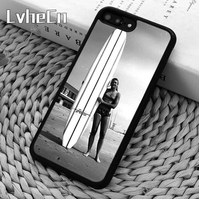 HAWAII BEACH SURF GIRL SURFING ART Phone Case For iPhone 17 Air 13 12 Cover For Apple 14 15 16 Pro Max Plus