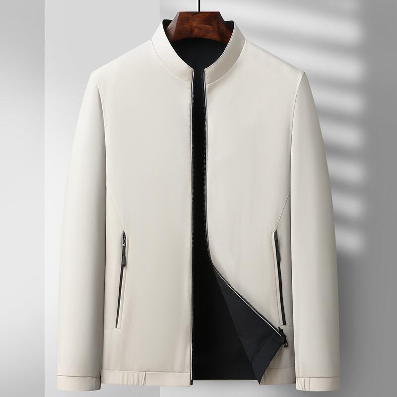 New Spring and Autumn Classic Double-sided Stand-up Collar Jacket Middle-aged Jacket Business Casual Versatile Jacket Jacket