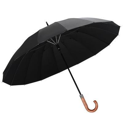 Long 16 Jump Super for Men and Wooden Suitable for Rainy Season and Typhoons Umbrella, Ribs, Umbrella, Plain, Durable, Simple, Parasol,