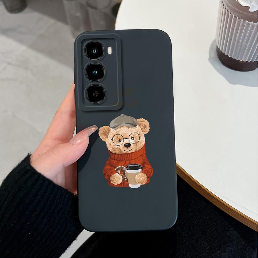 Cover Per itel City 100 C671L 6.75 pollici Custodie per Telefono Moda Fantasia Orsetto Orsetto Morbido Silicone Liquido Antipolvere Custodia Protettiva