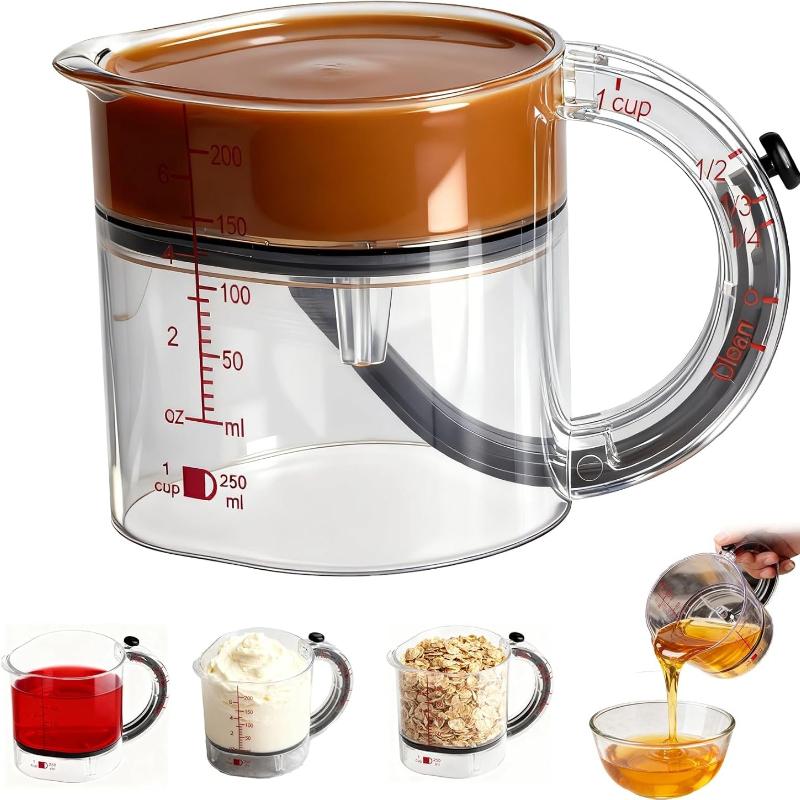 Four in one adjustable measuring cup with scraper type sealing base, multifunctional cup measuring cup
