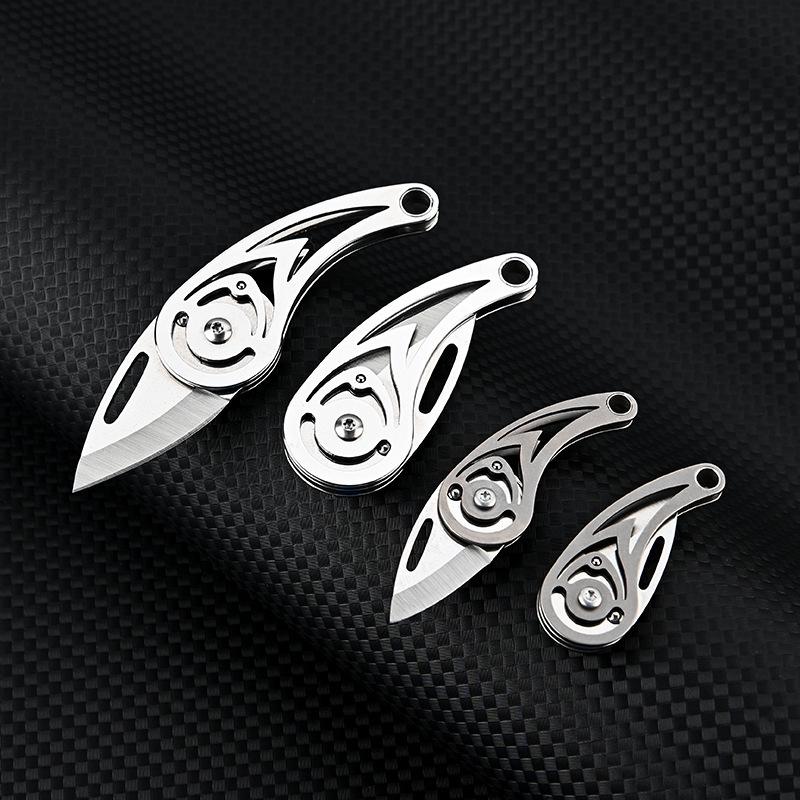 Conch Style Titanium Alloy Mini Knife with D2 Steel Blade, Stainless Steel Folding Design - Portable Keychain Box Opener