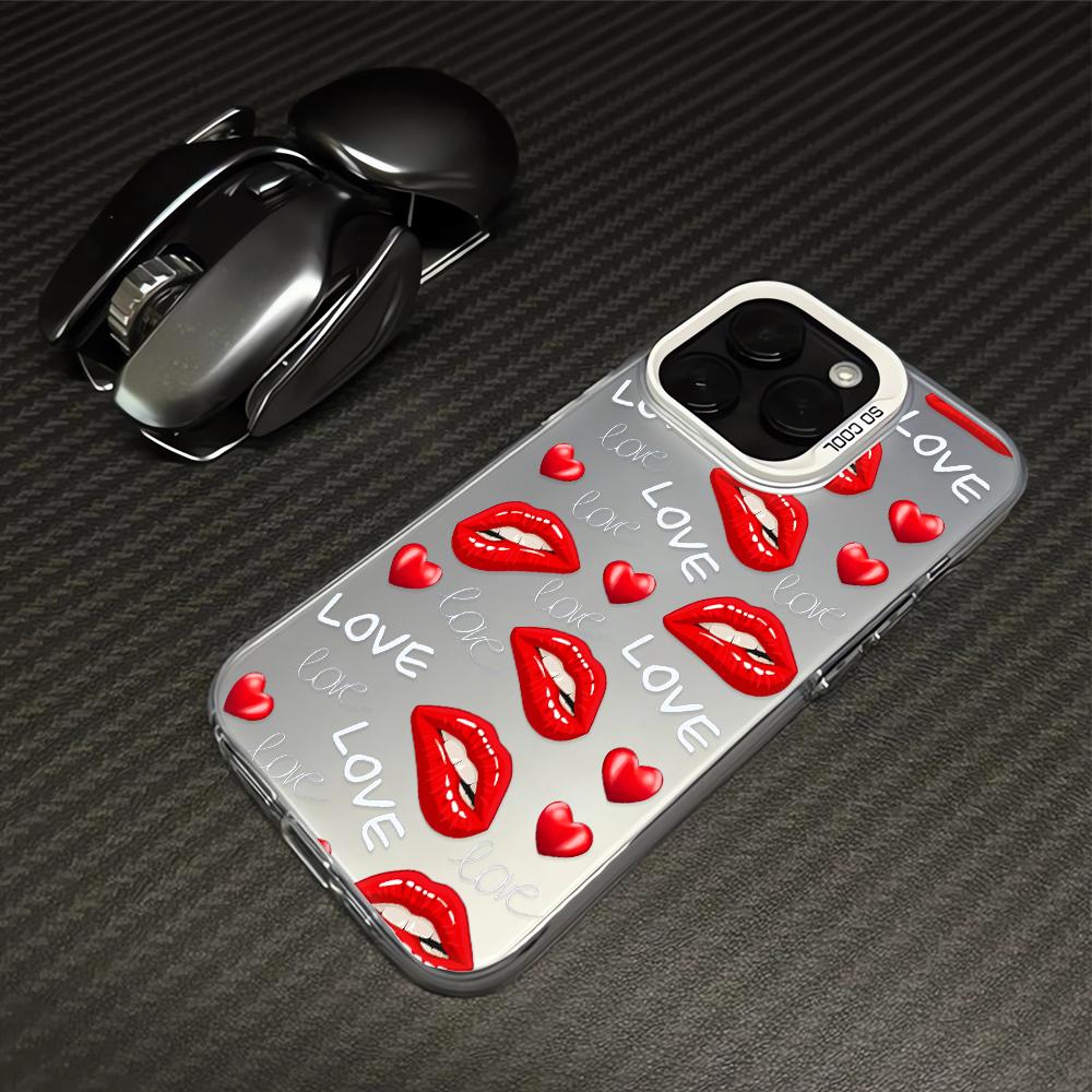 

Sexy Girl Red Lips Love Phone Case For iPhone 16 14 Pro Max 14 12 13 11 15 Case Shockproof Anti-drop Cover For iPhone 11