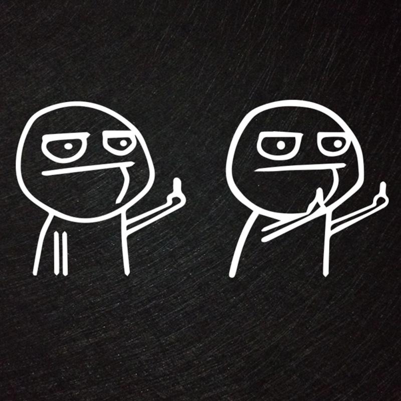 JDM Stil Lustig Nah Fernlicht Mittelfinger Verachtung Autoaufkleber Aufkleber Dekoration