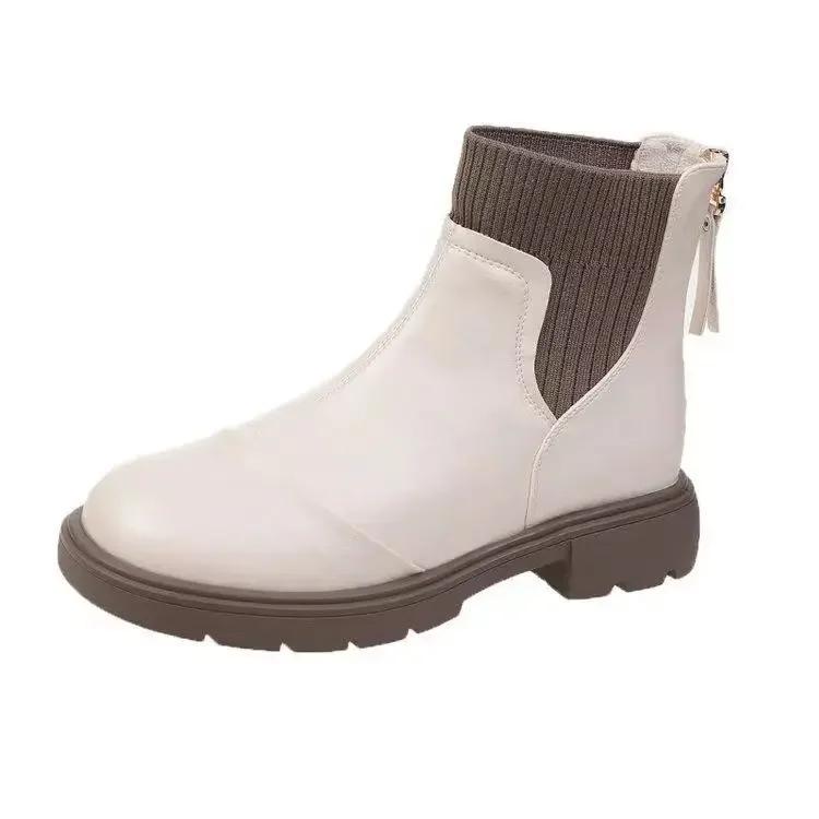 Fashion Woman Short Shoes Winter 2024 Hot Booties Round Toe Ankle Boots for Women Footwear Trend Chic and Elegant Large Size Warm Sale