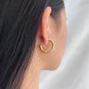 Minimalist Geometric C-Shaped Earrings - Trendy Stainless Steel Accessories for Women