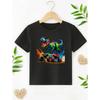 European Sizes Boys' Dinosaur T-Shirt with T-Rex & Print - Short Sleeve Round Neck Casual Top, Suitable For, Playdates