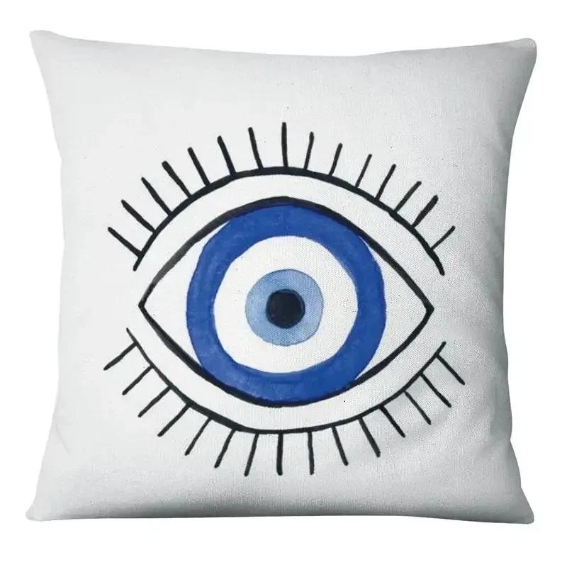 Evil Eye Symbol Art Print Cushion Cover Pillows Case Decor Home Living Room Sofa Square Throw Pillowcase for Office Chair Seat