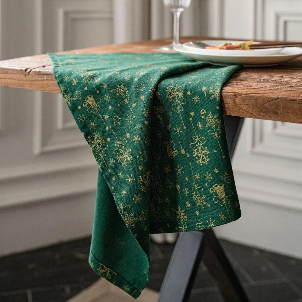 Cotton Linen Christmas Plaid Napkin Xmas Restaurant Dining Decor Table Napkin Christmas