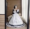 SVNVIOZ Süßes Gothic Lolita Dienstmädchen Authentisch Langarm Cosplay Beliebt für und Enthält Schleife und Set Outfit, Kostüm, Kleid, Halloween, Partys, Veranstaltungen,