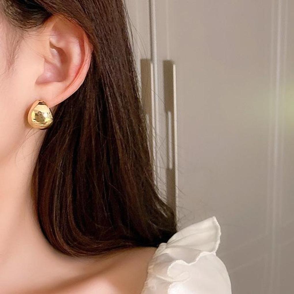 Women's Daily Crescent Glossy Stainless Steel Earrings