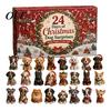 Creative Holiday Surprise 2026 Dog Christmas Advent Calendar, 24-Day Acrylic Ornament Set with Mini Puppy Festive Room Figures, 2D Flat Tree