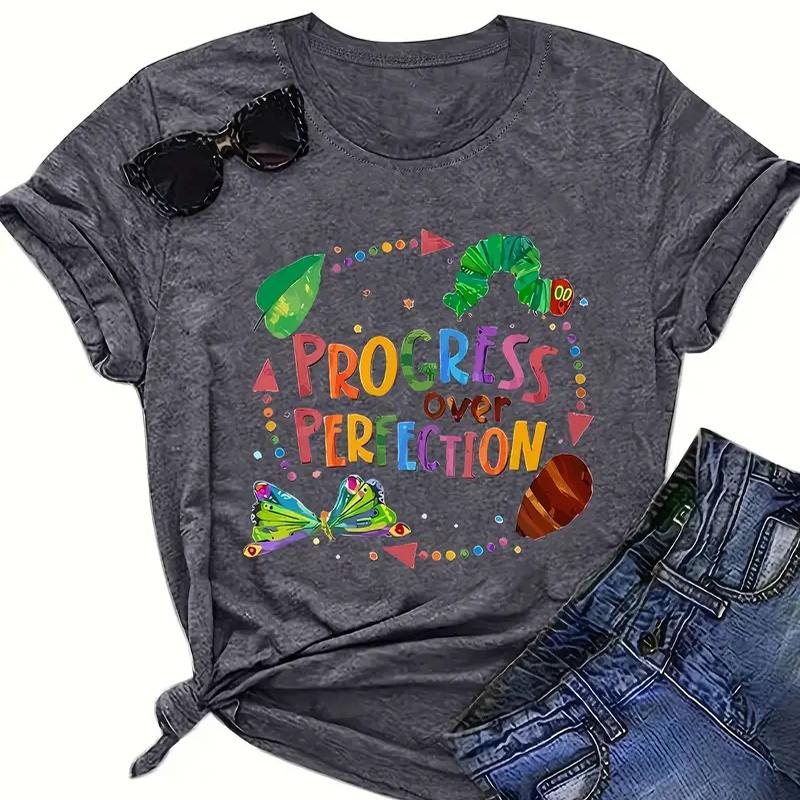 Damen Sommer T-Shirt Retro Mode Kurzarm T-Shirts Lässig Interessante Muster Bedruckte Oberteile