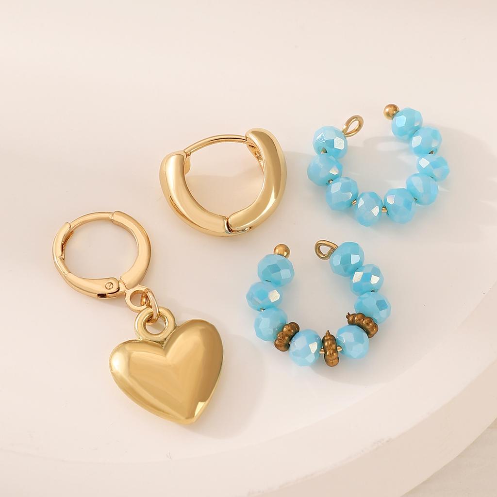 SHEIN New Suit Earrings Girls 2025 Simple No Ear Piercing Ear Clips Personalized Punk Internet Celebrity Combination Earrings