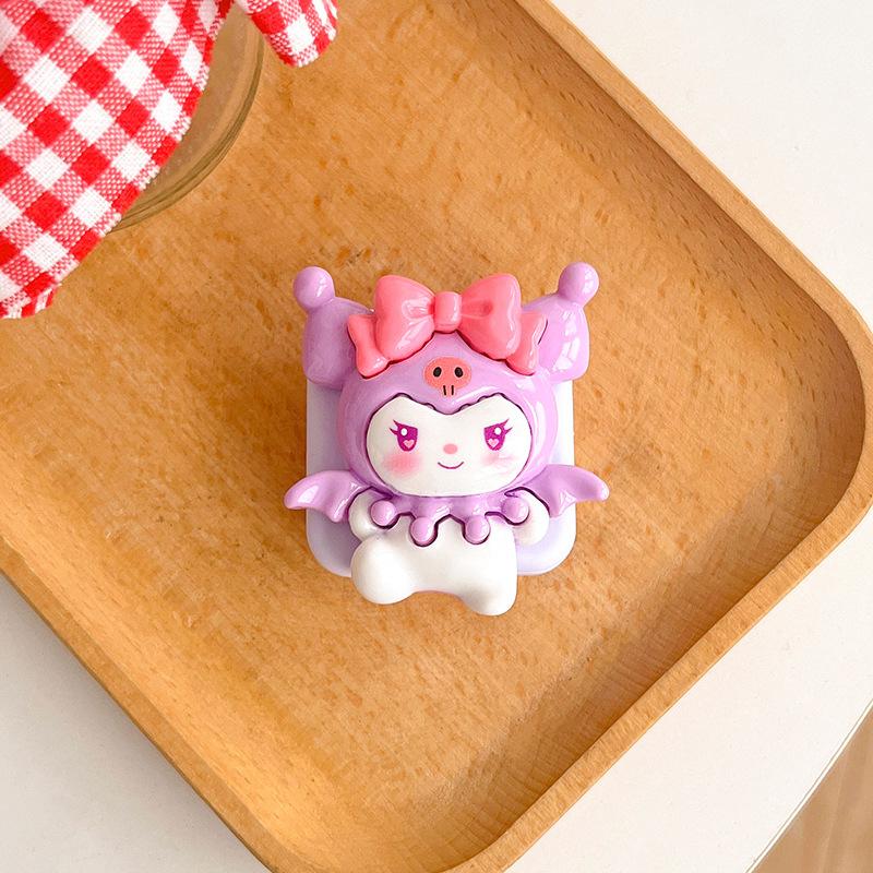 Cartoon Flip Mirror Puppy Mobile Phone Airbag Bracket Back Sticker Kt Cat Devil Makeup Mirror Portable Cute Mirror Sticker