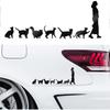 Lady Cats Follow Woman Vinyl Stickers for Car Van Truck SUV Body Side Window Animal Graphic Decals Decor Accessories