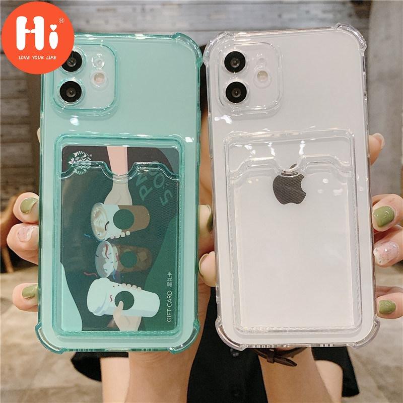 

Противоударный силиконовый чехол для телефона Hi для iPhone 12 11 Pro Xs Max, защитный чехол для объектива на Samsung S20FE A52 A72 A12 S21, чехол для карт, задняя крышка