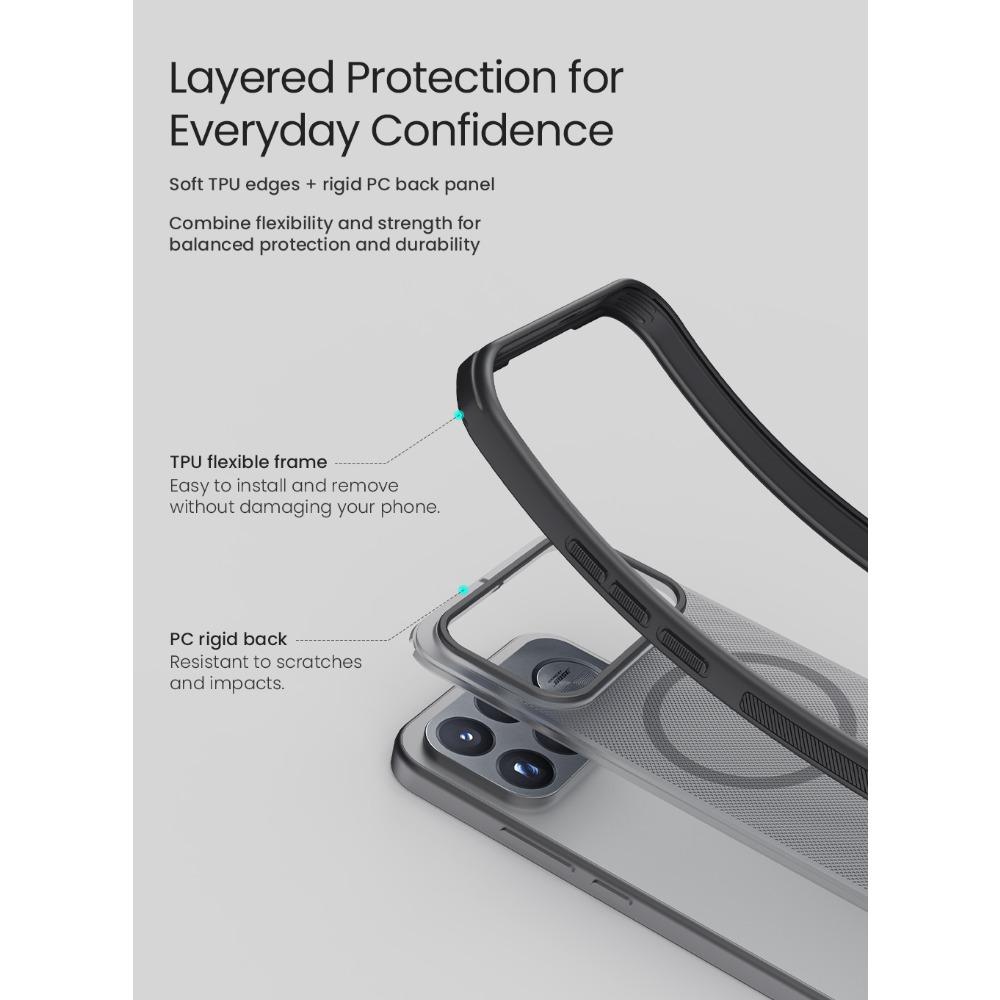 NILLKIN Magnetic Case For Redmi K100 Pro Max Built-in Magnet Airbag Bumper Shockproof CA4002
