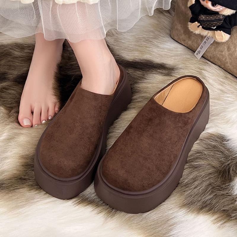 Women Mules Shoes Flats Platform Slippers New 2025 Trend Winter Slingback Sneakers Woman Casual Flip Flops Zapatos Mujer