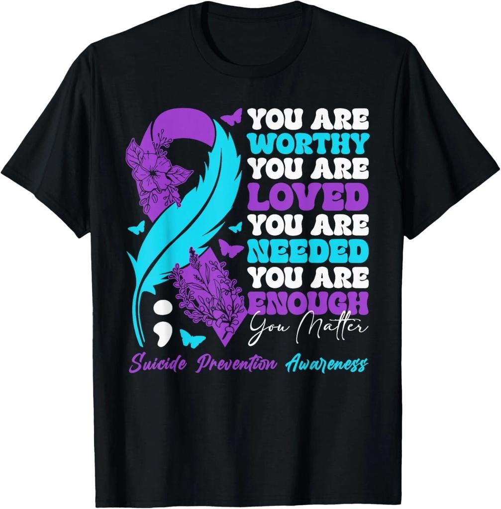 Camiseta Positiva Motivacional de Concienciación sobre la Prevención del Suicidio