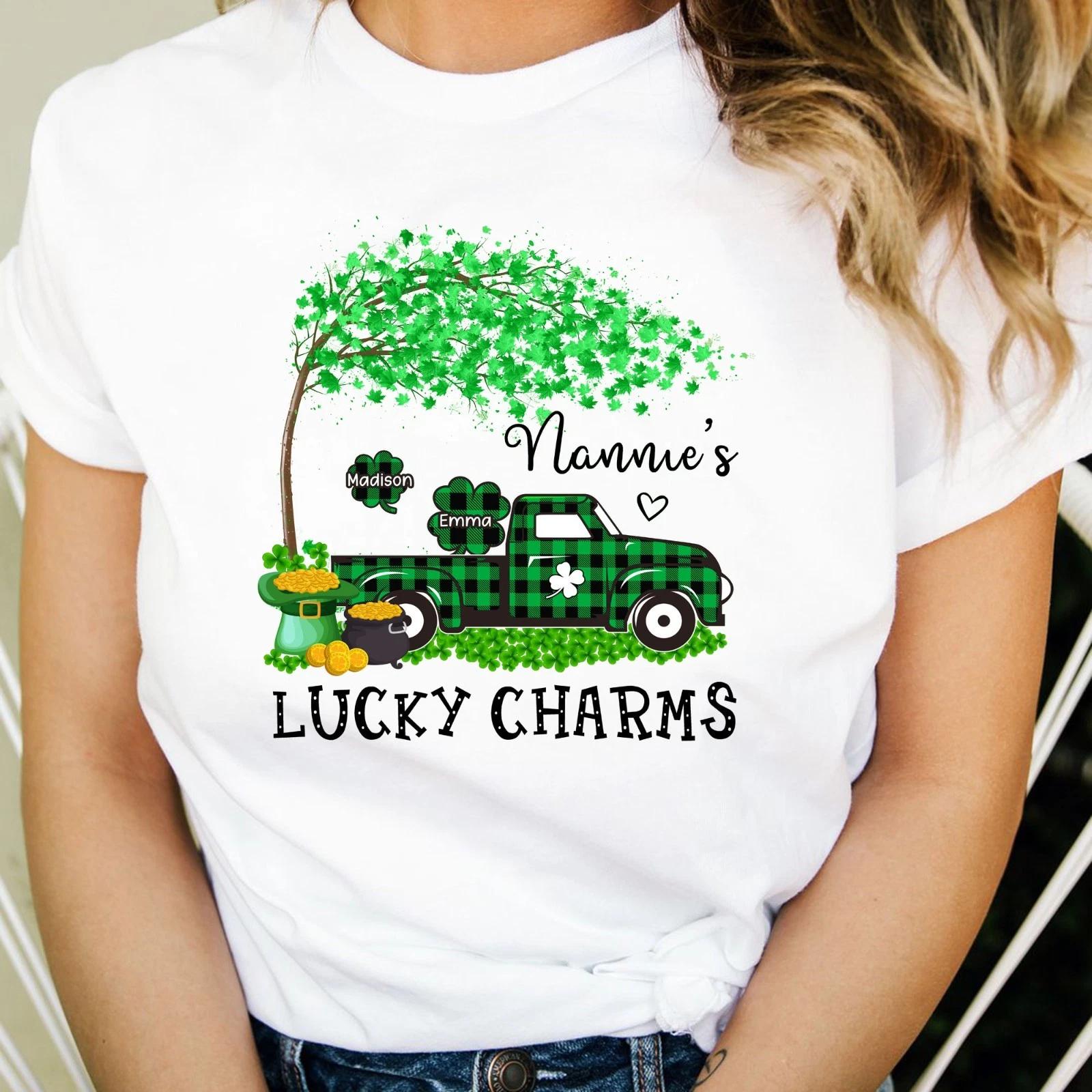 Custom Grandma s Lucky Charms T-shirt, St. Patrick s Day Shirt for Mama, Mimi 2XL