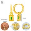 925 Sterling Silver Needle Vintage Heart/Shell Pendant Earrings Round/Square Plate Hoop Earrings for Women Party Fashion Jewelry