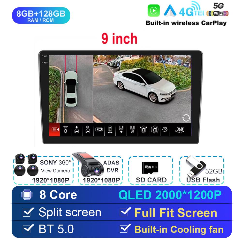 Android 14 For Univers Car Radio 2 Din Apple Carplay Automotive Multimedia Player GPS Android Auto IPS Screen RDS DSP Car Stereo