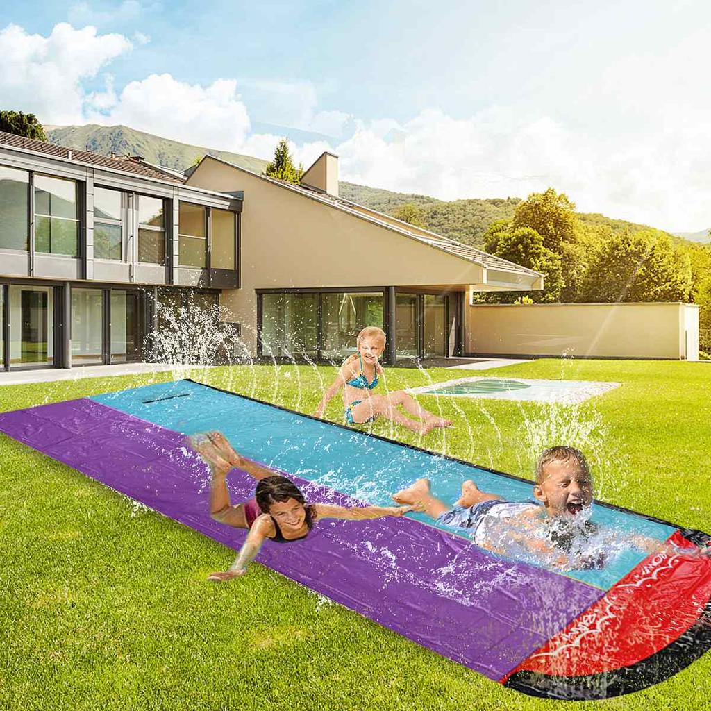 Children Surf Water Slide Outdoor Garden Racing Lawn Water Slide Spray Summer Water Games Pool Toy Toboggan Aquatiqu