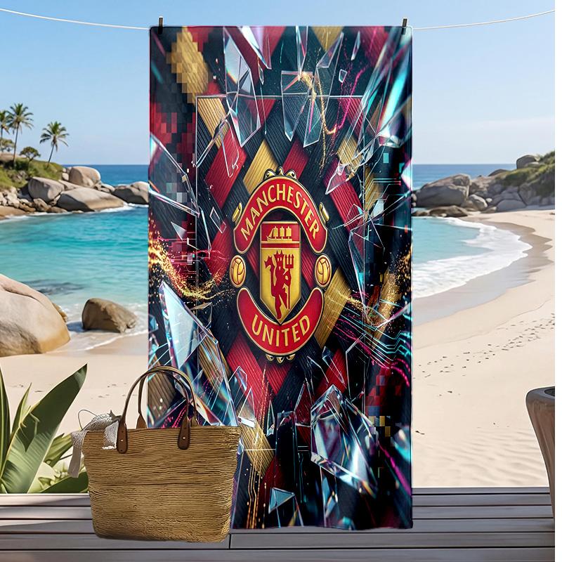 Manchester United Printed Beach Towel Quick Dry Soft TowelPortable Large Rectangular Beach Blanket for Travel Swimming Pool