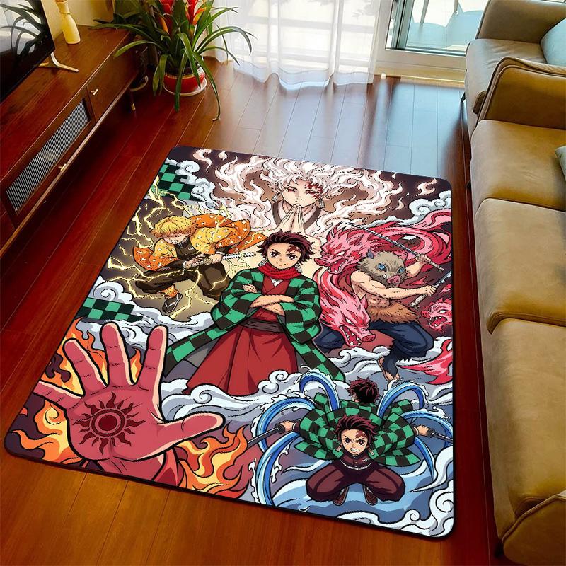 Demon Slayer Floor Rug Carpet Anime Theme Soft Touch Non Slip Base for Bedroom Living Room Home Interior -QJY