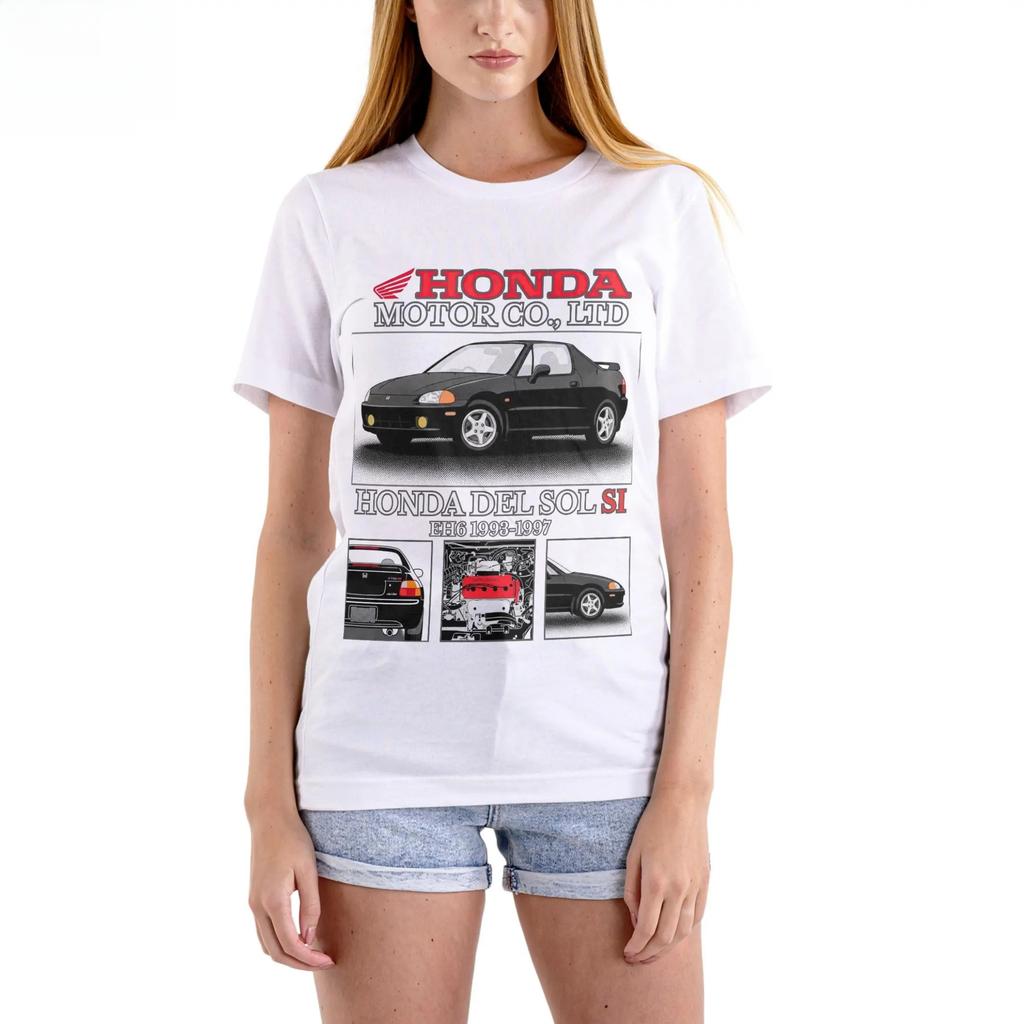 Honda Mens and Womens Tshirt Del Sol Si EH6 19931997 JDM Tee Summer Cotton Shortsleeved Spring and Autumn Motorcycle Top