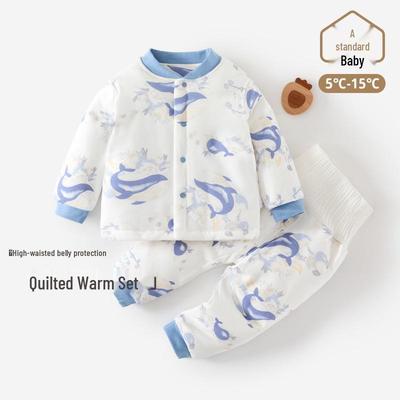 150g Quilted Baby Warm Set: High-Waist Winter Clothes & Pants for Boys and Girls