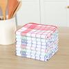 6 Pieces Absorbent Checkered Kitchen Towel Rectangular Washcloth Multi-functional Napkin  Home