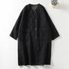 Oversized Women Parkas Collarless Long Sleeve Single Breasted Winter Coat Thick Warm Outerwear Overcoat