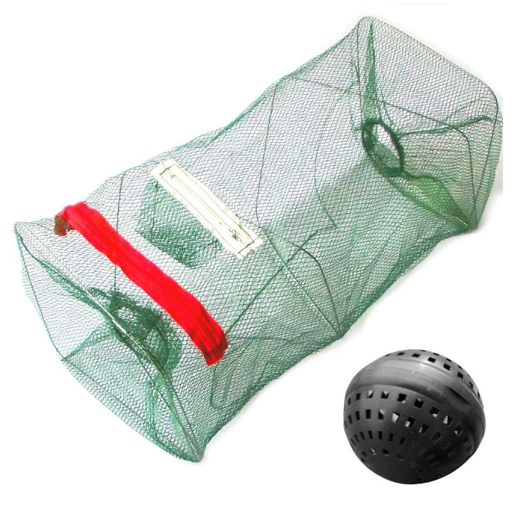 Sac Taske Folding Fishing Net, Fishing Gear, Fishing Tackle, Net, Basket & Bait Basket (Set of 8)