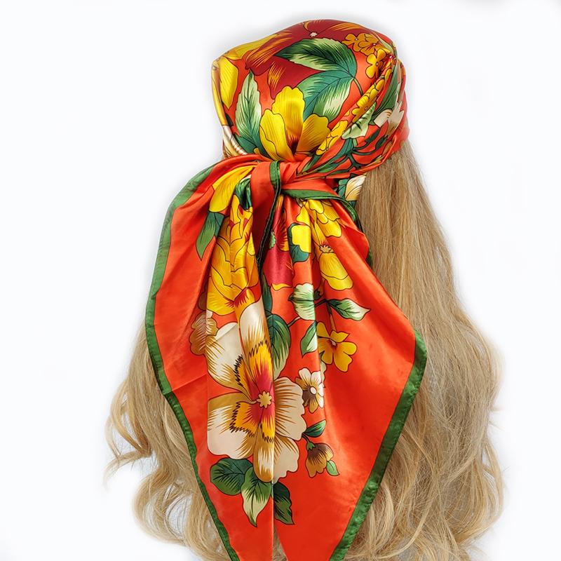Square Scarf Fashion Silk Satin Print Small Head Neck scarf Women Headscarf Kerchief Female Bandana Shawl Accessories
