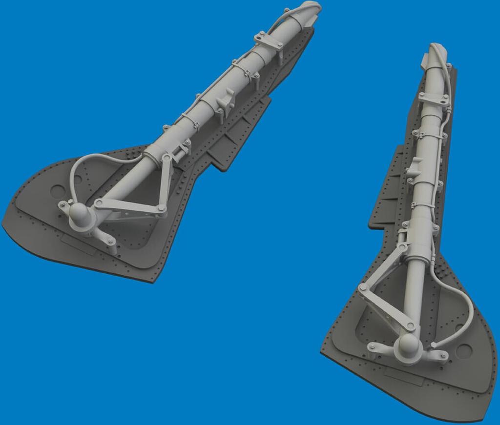 Eduard Brassin Series Fw190 Main Landing Gear and Cover Set Plastic Model Kit Parts EDU6481179 1/48 Focke-Wulf A-8/R2 (for Eduard) (Aircraft)