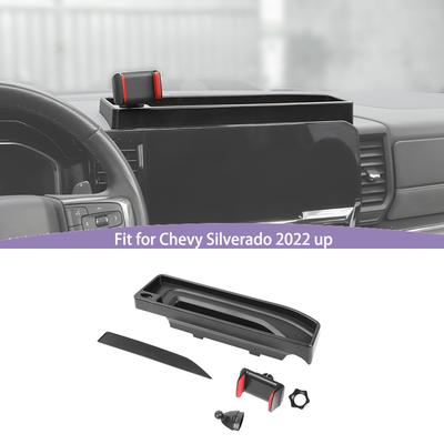 Dashboard Center Console Storage Box Mobile Phone Tablet Bracket Holder Fit For Chevy Silverado 2022 Up Car Accessories