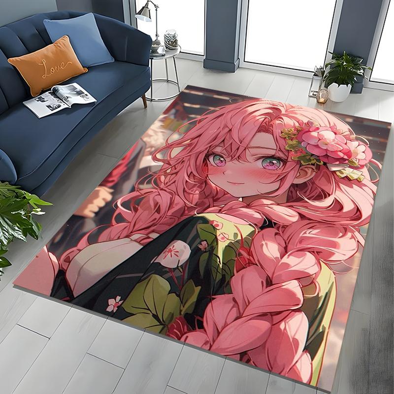 2026 New Retro D-Demon-Slayer Cartoon Gift Rug for Bedroom Living Room Sofa Home Doormat Decor , Kids Play Non-slip Floor Mat