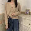 Autumn thin coat women's new versatile cardigan V-neck knitted sweater short casual outer fit