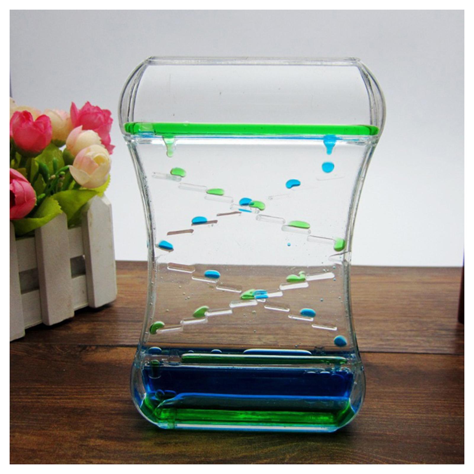 

Dynamic Liquid Hour-glass Decompression With 2 Color Flowing Oil Ornament Relieve Your Stress червоний