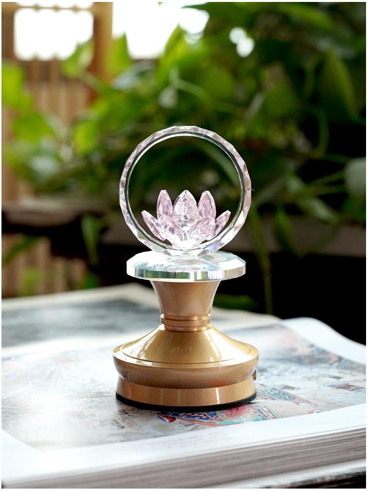 2025 Rechargeable Pink Crystal Lotus LED Buddha Night Lamp