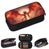 Dragon In The Fire Pencil Cases for Student School Pen Box Pencil Bag Large Storage Pencil Pouch