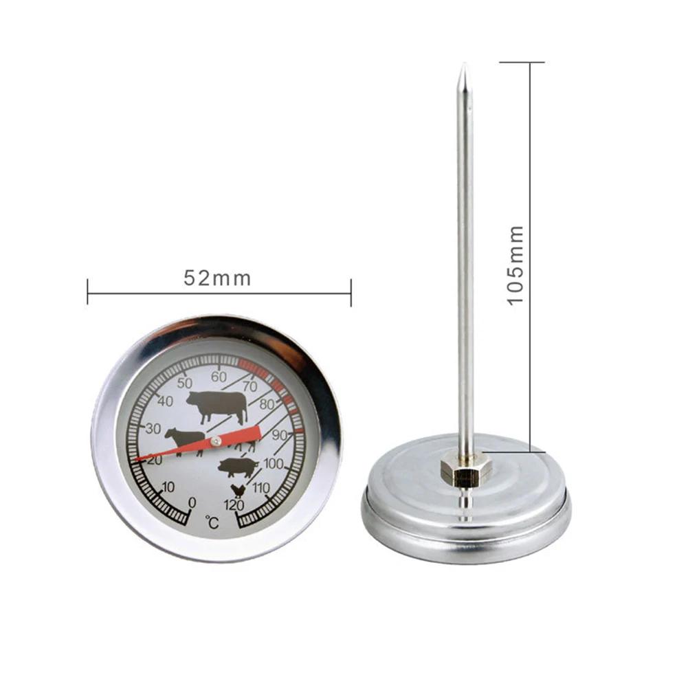 1-2PCS Dial Kitchen Thermometer 304 Stainless Steel 0-120 Degree Meat Temperature Probe Baking Cooking BBQ Temperature Meter