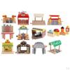 Wooden Train Track Accessories, Set for Kids Early Developmental Toy