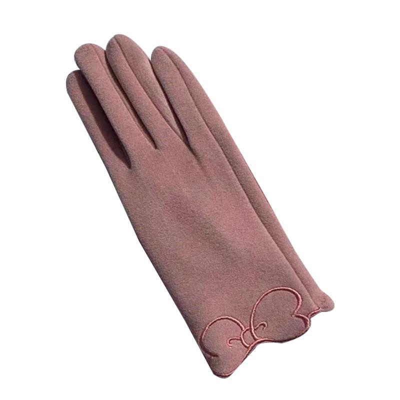 Handschuhe Deutsch Samt Thermisch Stickerei Schmetterling Handschuhe Samt Verdickt Outdoor Reiten Touchscreen Handschuhe Damen